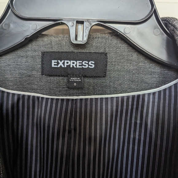 Express cropped blazer, gray, size 0 - Picture 4 of 9